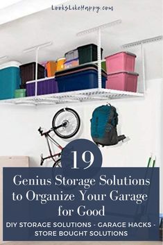 19 Genius Storage Solutions to Organize Your Garage for Good | Let's get it done! If a weekend garage clean up is on your to-do list, you'll want to check out this post! It's loaded with garage organization tips! Pin now, organize later!  #garage #organization